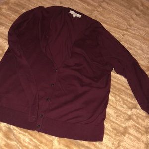 Maroon LOFT cardigan